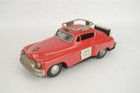 Tin Friction Red Taxi Toy Car Hadson Japan Vintage Unusual Coupe 6 25 