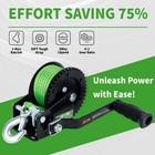 1600 Lbs Hand Winch Heavy Duty 26ft Strap Hand Crank Gear Winch Atv Boat Trailer