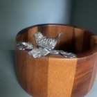 Vagabond House Hardwoods Pewter Bird Leaves   Acorn Wine Bottle Coaster Holder