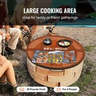 36  Foldable Round Cooking Fire Pit Grill Grate X-marks Heavy-duty Steel
