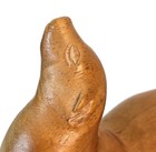 Jorge Torres Gal  pagos Hand Carved Wood Sea Lion Sculpture Signed Folk Art Latin