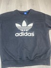 Adidas Sweatshirt Boys Black Medium Trefoil Retro School Logo