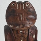 Vintage Folk Art Carved Wood Frog - Large Sculpture