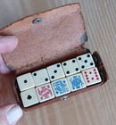 Vintage Poker Dice Set  10 Dice Total  Leather Case Made In England   bill 