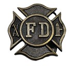 Lot Of 2 - Vintage 1979   1989 Fire Department Belt Buckles