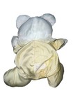 Vintage Htf Fisher Price Baby Puffalumps White Bear W  Yellow Nylon Plush Rattle
