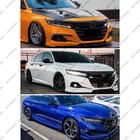 3x Front Grill Garnish Trim Eyelid Cover For 2021-2022 Honda Accord Gloss Black