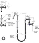 T s B-0606 Wall Mount Pot And Kettle Filler Assembly With Squeezeless Hook Nozzl