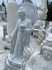 Natural Marble Buddha Statue White Stone Amitabha Buddha For Peace And Prosperty