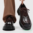 Men Dress Derby Shoes Platform Chunky Heel Formal Round Toe Brogues Lace Up