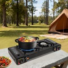 Portable Gas Camping Stove Outdoor Cooking W  Baking Tray grill For Picnic Rv