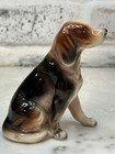 Vtg Beagle Tri-color Sitting Bird Dog Figurine Japan Sticker Nice 