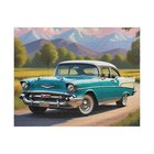 Vintage Turquoise Classic Car Puzzle   252-piece Retro 1957 Chevy Bel Air Jigsaw
