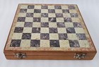 Marble   Wood Chess Box With Plastic Pieces Board Game Set 10 x10  King 3  H
