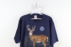 Vintage 80s Mens Size Xl Faded Nature Deer Buck Short Sleeve T-shirt Blue Usa