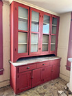 1800 s Antique Built-in Butlers Pantry Cabinet Victorian Style Fir Wood Ornate