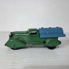 Vintage 1930s Marx Pressed Steel 6  Oil Tanker Truck Green And Blue Toy