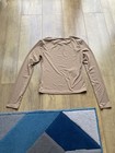 Womens Ladies Long Sleeve Stretch Plain Scoop Neck T Shirt Top Size S