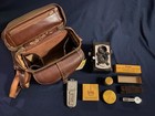 Vintage 1950   s  Wittnette Tlr Camera Bundle W  Original Bag  Untested