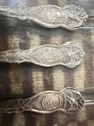 6 Vintage Silver Plated Souvenir Spoons Wm Rogers   Sons Ny  Md  Ma  Ri  Va  Nh