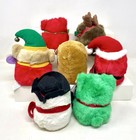 Rare Vintage 90   s  Swibco Puffkins Stuffed Plush Lot  Christmas Holiday Animals 