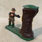 Cast Iron Mechanical Bear In Tree Hunter Gun Coin Bank