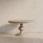 Maven Lane Zola Traditional Round Wooden Dining Table In Antiqued White Finish