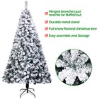 8 Ft Snow Flocked Hinged Christmas Tree unlit Artificial Christmas Pine Tree W 1