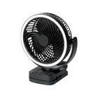  2 Pack  7  rechargeable Usb Clip And Table Fan With Led Black