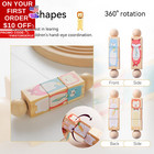 Wooden Animal Puzzle Toy For Toddlers 1-3  Rotating Spin Twist Blocks Set Of 2  