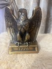 Vintage Brass Plated Cast Bronze Metal American Bald Eagle Bookend Statue 1776