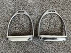 4 5    English Fillis Stirrup Irons Heavy W Pads 4 1 2  Dressage Stainless Steel