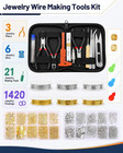 Jewelry Making Kit With Pliers Copper Wire And Findings For Necklace Bracelet