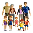 New In Box   Tomleon My Lovely Family Bendable Dollhouse Family Set 9 People