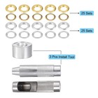 50 Sets Grommet Tool Kit Copper Grommets Eyelets With 3pcs Install Tool