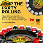 Shot Glass Roulette Drinking Game 16 Piece Red Black 2 Metal Balls Party Gift