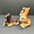 Horse Salt Pepper Shakers Sitting Bucking Brown Vintage Japan 3 Inch