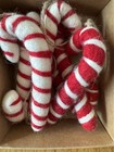 Set Of 6 Pottery Barn Kids Felted Candy Canes Ornaments New