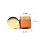 Korea Medicine Container Holder Pill Sorter Case Gold Cap Brown Plastic Jar