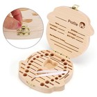 Nashrio Baby Tooth Box Wooden Kids Keepsake Organizer Gift For Baby Teeth  Cu   