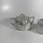 Antique Hand Painted Nippon Cream And Sugar   Stamp Gold Encrusted 1891 -1921 