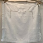 Lovely Antique Vintage French Hand Embroidered Linen Pillow Sham Monogram Mr
