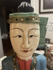 Vintage Antique Burmese Wooden Musician Figurines Drum Asian