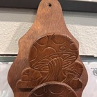 Vintage 70s Wooden Carved  Mushroom Wall Hanging Mail key Holder