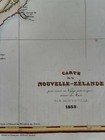 New Zealand 1834 Dumont D urville Detailed Antique Map 19th Century