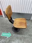 Vtg Primitive Shop Stool High Back Wood Chair Industrial Dining Mfg Rare 1800   s