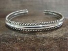 Navajo Indian Sterling Silver Bracelet Cuff By Elaine Tahe