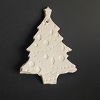 Vintage Ceramic Bisque Decorated Christmas Tree Ornament Ready To Paint Diy