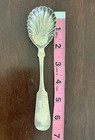 Antique J a  Clark Coin Silver Sugar Shell Spoon Rochester Ny