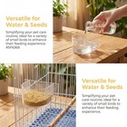 2pcs Bird Cage Food Feeder - Clear Thick Semicircle Seed Water Trough Cups